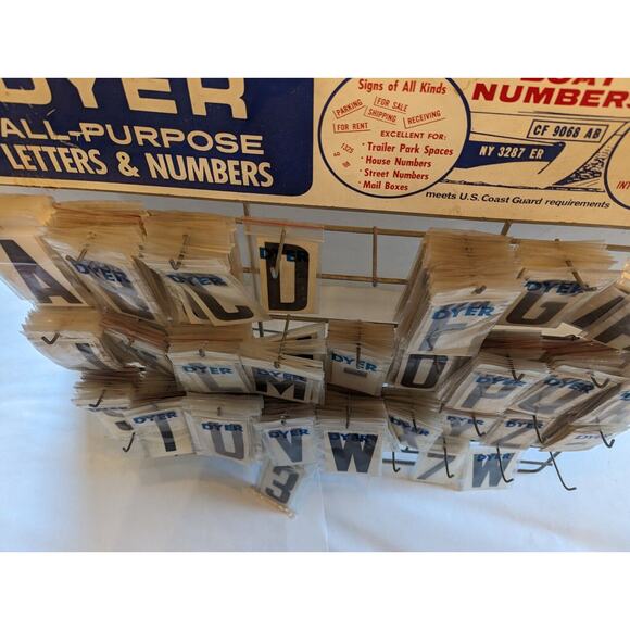 VINTAGE RARE DYER Peg Display W/100's Of 3" Letters & Numbers All-Purpose Vinyl - Picture 11 of 13